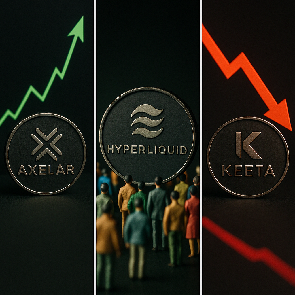 Axelar Surges 12%, Hyperliquid Gains, Keeta Dips